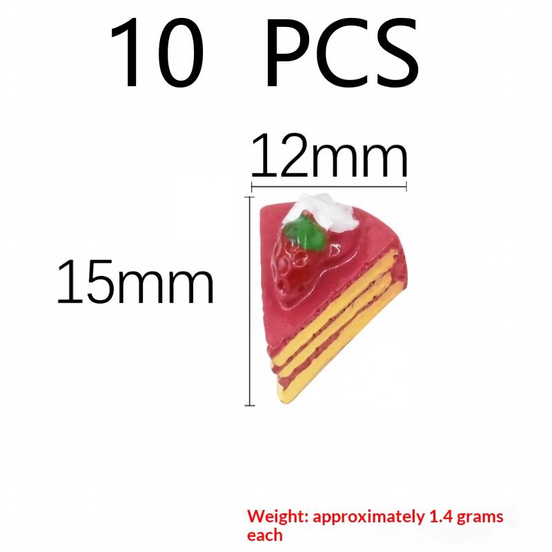 10Pcs Mini Resin Fake Cake Kawaii Simulation Food Miniatures for DIY Handmade Craft Home Decor Ornaments