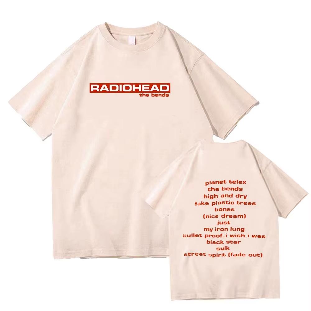 Radiohead Music Band Printing Tshirts Cotton High Quality Spring Teeshirt Short Sleeve Women Mens Streetwear Tshirts Clothing