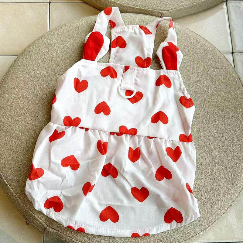 Pet dog clothes summer thin Teddy Bichon Pomeranian Yorkshire terrier small dog traction cat princess dress