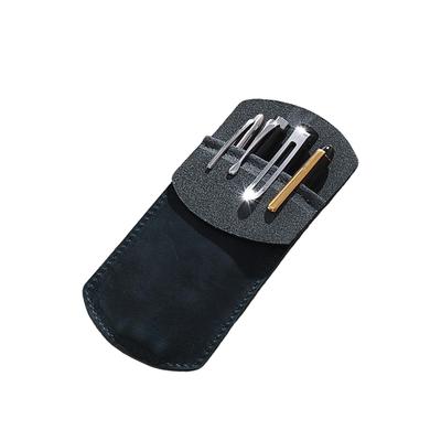 Genuine Leather Chest Pocket Pen Case for Business Ink Leak and Stain Pocket Protector for White Coats and Dress Shirts Use, Prevention, (Black)