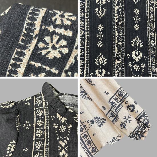 Women Shirt Ruffle Trim Neckline Long Sleeve Imitation Pearl Buttons Shirt Tops Spring Summer