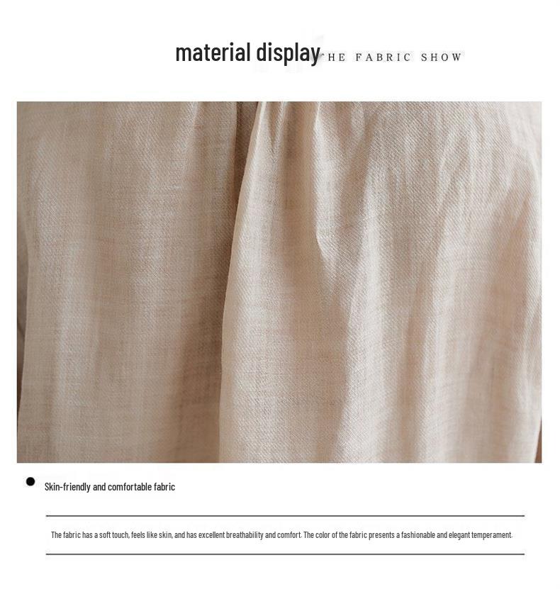 Spring/Summer Embroidered Shirt & Loose Cotton Linen Pants Set for Middle-Aged/Elderly Women