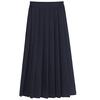 Sharphon Long Pleated Skirt with Elastic Uniform Available In and Solid Plus High Waist Waist, Skirt, Black, Navy, Gray, Colors, Sizes,