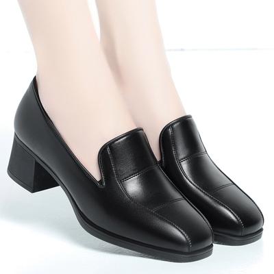 2025 Spring Autumn Black Women's Shoes New Fashion Comfortable Low Heel British Shallow Mouth Single Shoes Round Head Soft