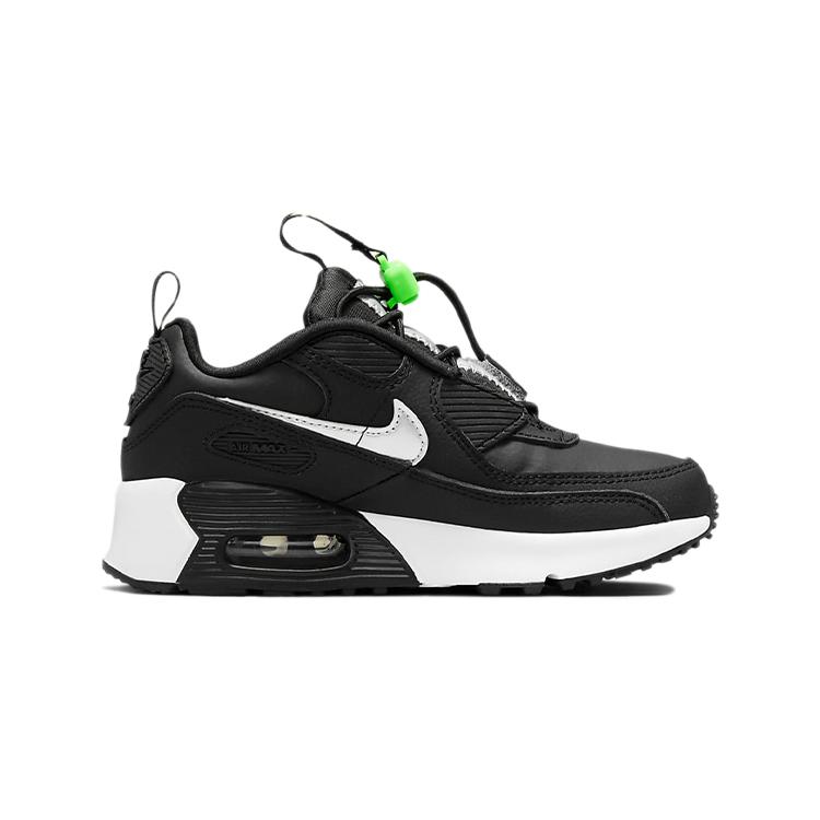 Nike Air Max 90 Toggle Leather Cushioning Abrasion Resistant Rebound Low top Running Shoes Black White CV0064-002