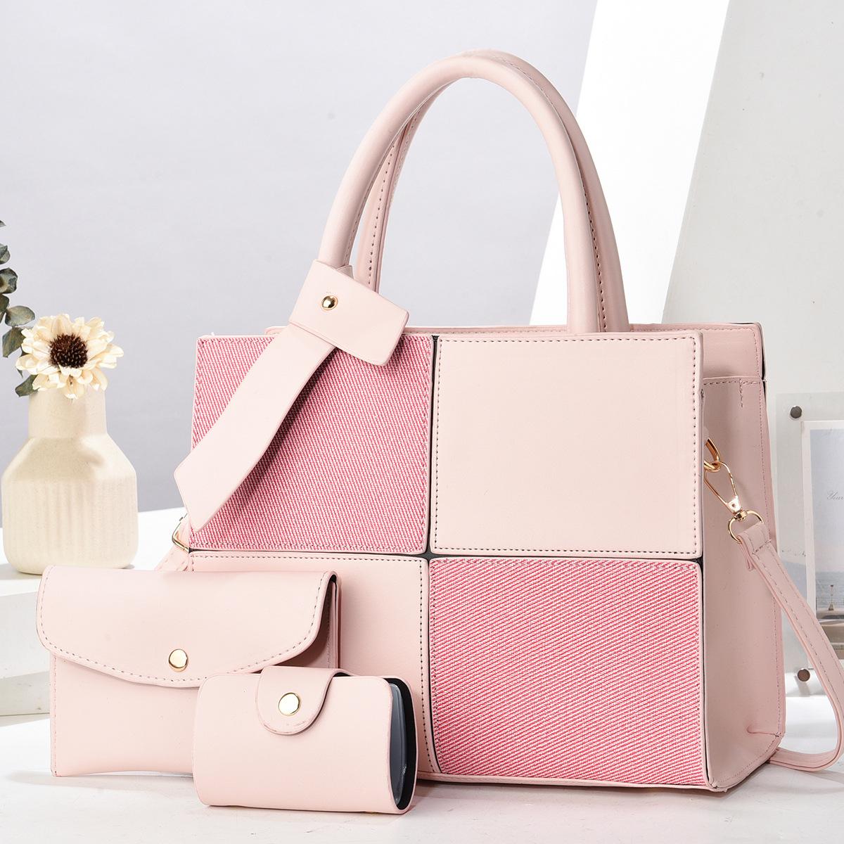 

3pcs/set Women Handbag Clutches with Purse Wallet, Large Capacity Female Crossbody Shoulder Bags Patchwork Lady Tote Bag