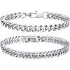 Cross Bestseller Stainless Steel Figaro Cuban Bracelet - Fashionable, Colorfast Titanium Gold & Black