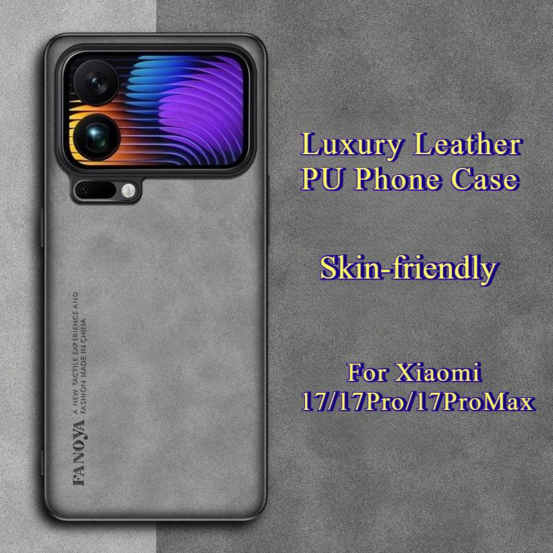 Business Man Phone Case for Xiaomi 17 Pro Max 15T 14T Pro 5G Sheepskin Leather All-inclusive Lens Phone Back Cover