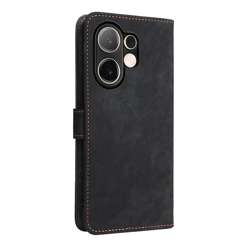 For vivo V60 5G Case Wallet RFID Blocking PU Leather Phone Cover Stand with Strap