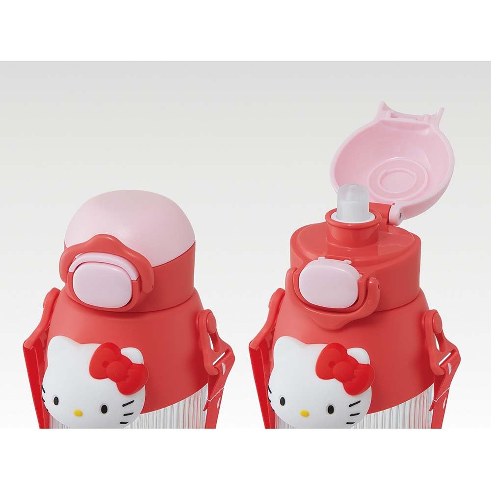 Skater 590ml Sanrio Hello Kitty 3D Mascot Straw Water Bottle with Cute for Girls and Straw, Kids, PMSHP6-A