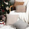 6 Pcs Winter Corduroy Throw Pillow Covers Bulk 18x18 Multicolor Striped Decorative Square Soft Plush Throw Pillow Cases Modern Style for Living Room
