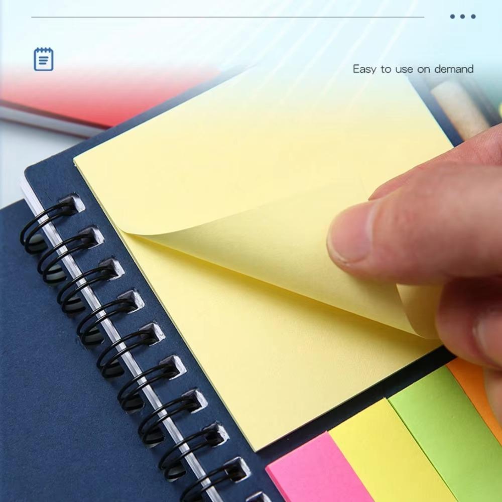 4-Pack Spiral Notebook Set-Pocket Notepad with Pen Loop,Sticky Notes&Index Tabs,4.1x5.3"Brown Paper Cover,Portable Lined Journal
