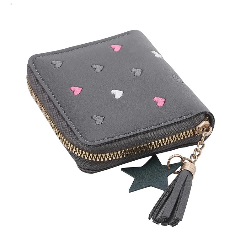 Женский модный кошелек, мини-держатель для кредитных карт, зажим для денег, короткий милый маленький кошелек для монет One Size серый