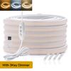 5V USB COB Neon LED Strip with Touch Dimmer/Switch 320LEDs/M IP68 Warm Natural White Flexible Rope Light Cabinet Room Decor 1-5M