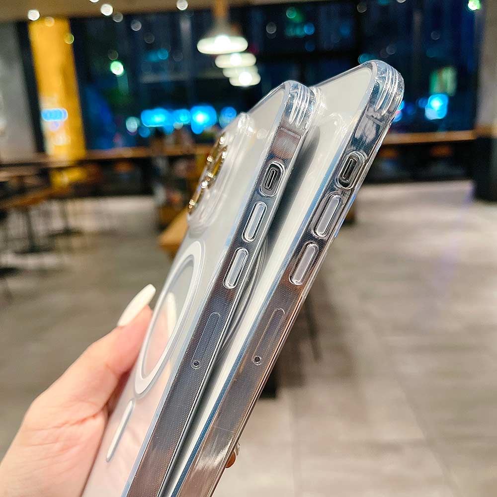 Průhledný bezdrátový nabíjecí kryt na telefon pro iPhone 14 13 12 11 Pro Max 14 Plus 14pro Max Nárazuvzdorný chránič objektivu Měkký akrylový kryt