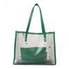 Large Capacity Pvc Shoulder Bag For Women With Inner Pouch And Metal Rivets