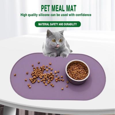 High Quality Silicone Pet Food Mat Waterproof Raised Edges Cat Feeding Mat Non-Slip Design Easy Clean Dog Food Mat Pet Supplies