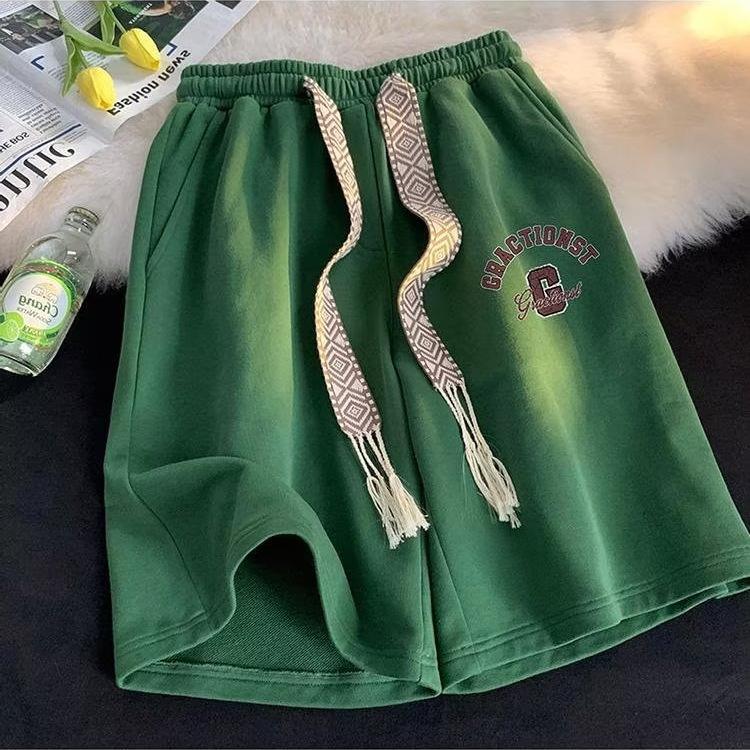 Shorts Men's Summer Thin Drawstring Elastic Waist Straight Casual Sports Five-point Pants