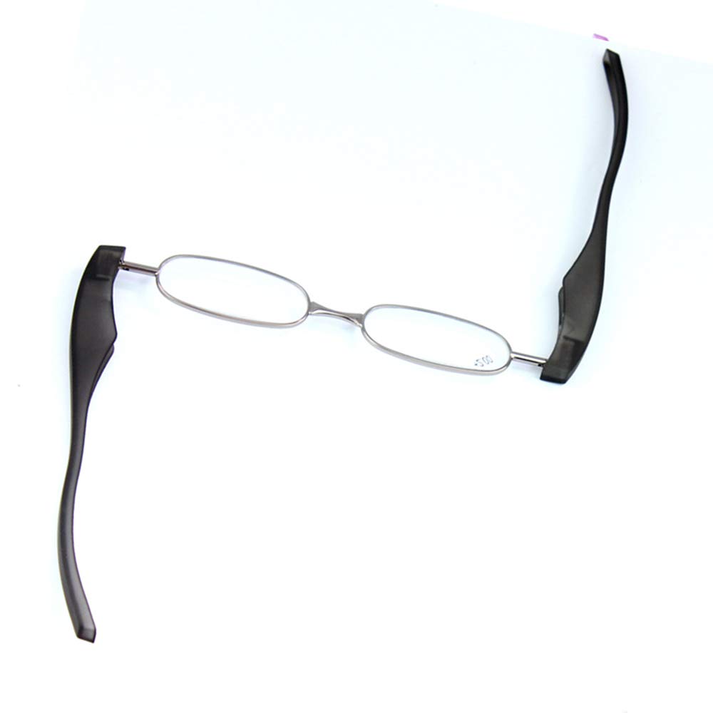 Qi Song Rotating Folding Reading Stylish Portable Pocket Senior with Dedicated Leather Pouch Cleaning Qs1012 [Qi Song] 360-Degree Glasses, Glasses, &