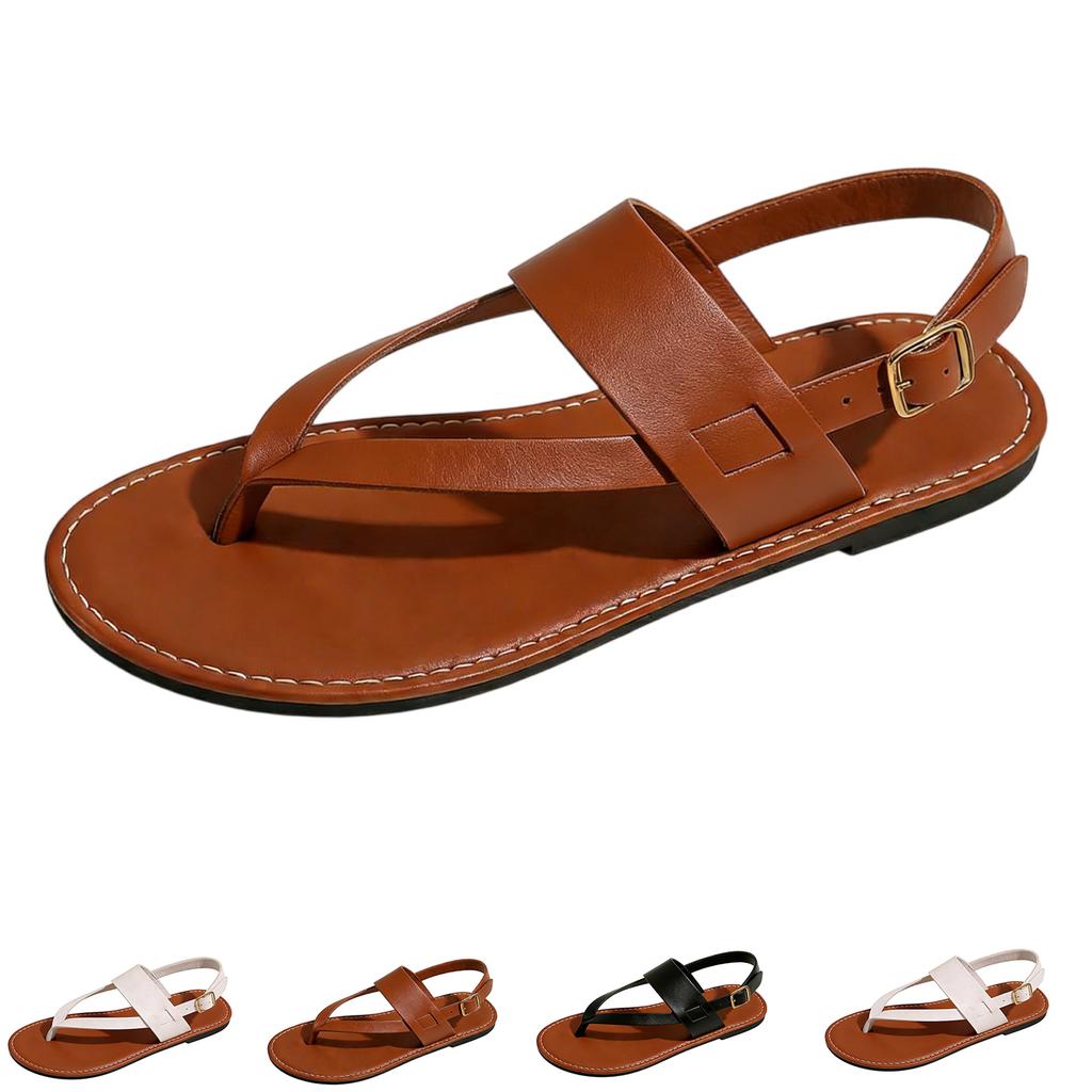 Summer women's comfortable and versatile flat bottomed casual clip toe sandals for one foot