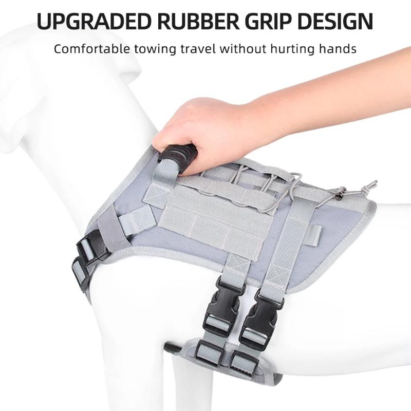 New Tactical Dog Harness No Pull Lightweight Oxford Vest for Large Dogs Multi Functional Durable Reflective Pet Design