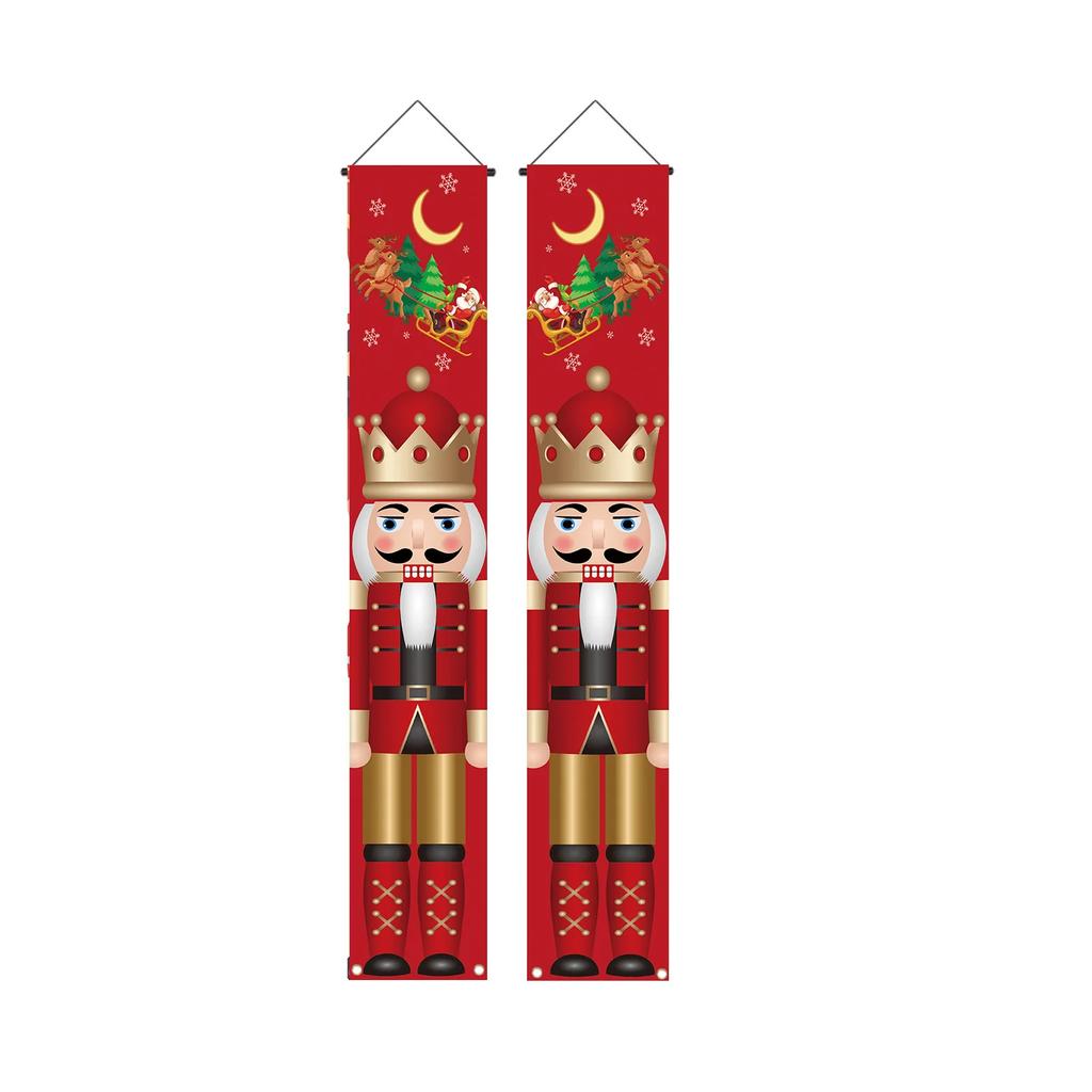 Nutcracker King Series New Christmas Couplets New Year's Party Soldiers Porch Atmosphere Decoration Door Curtains Flag Hangers