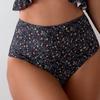 New Sexy Bikini Set Floral U-neck Ruffle Edge Backless Beach Hot Spring Swimsuit Women's Split Set Two Pieces Swimwear