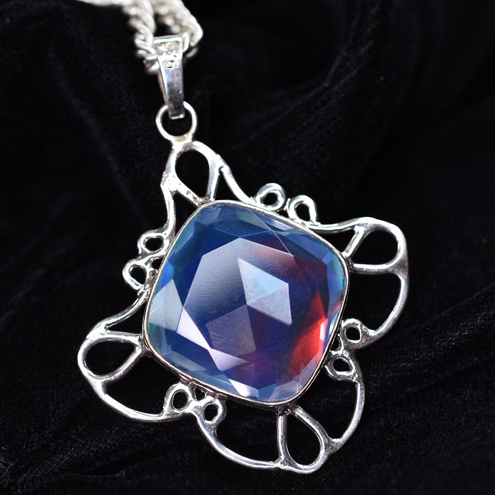 Natural Opal Pendant 46 ct Square Cushion Cut Gems October Birthstone for Gem Collections