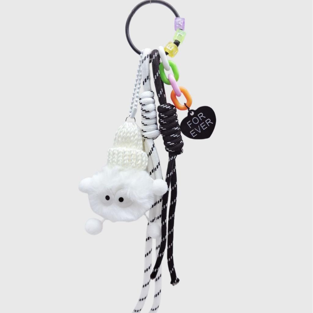 Maillard Wind Star Bag Pendant Ins Girls Bag Accessories Cute Hairball Keychain Lanyard Pendant