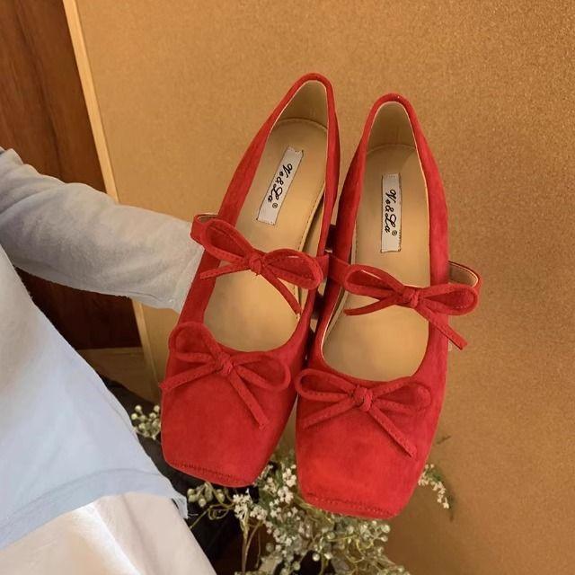 

New trend Fashion Generous Ballet shoes Gentle French flat shallow single shoes Women s cCasual soft flat Shoes 2026 35 красный