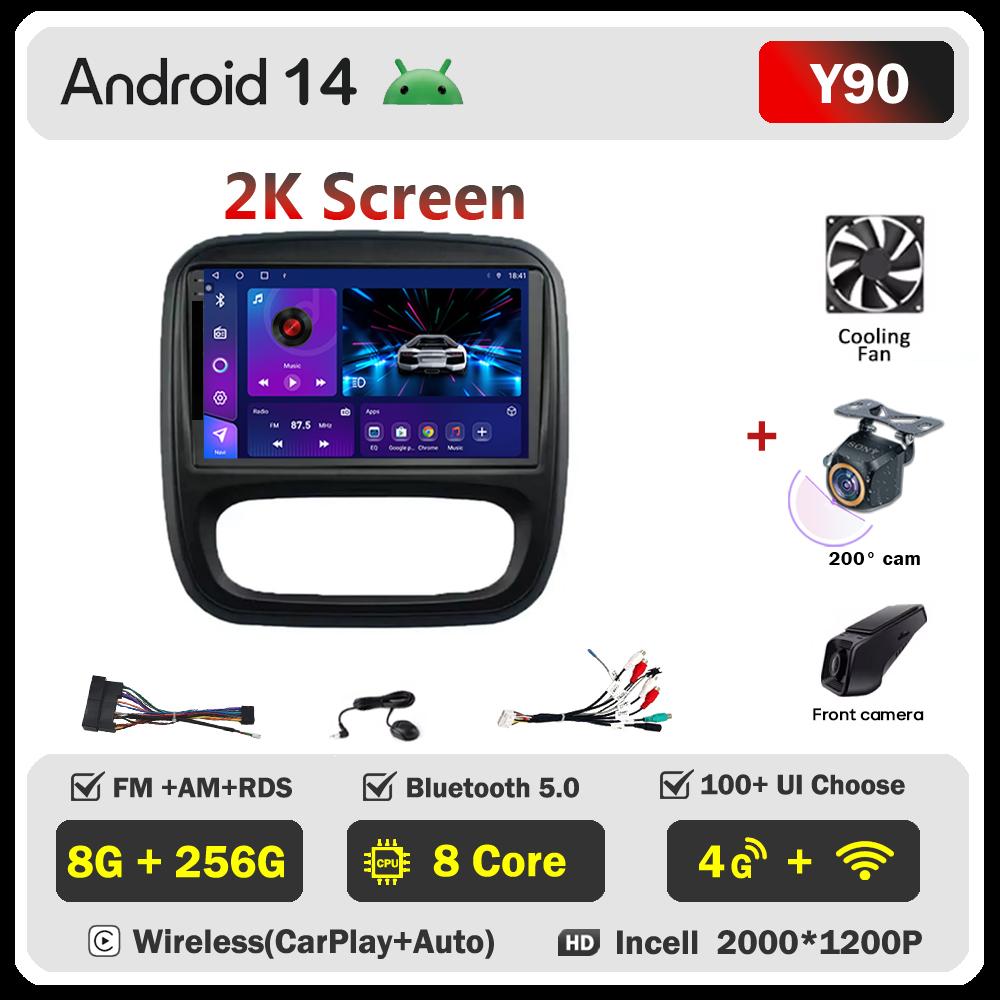 Android 14 Smart Car Systems For Renault Traffic 3 2014 - 2021 For Opel Vivaro B 2014 - 2018 Car Radio Player Stereo Head Unit