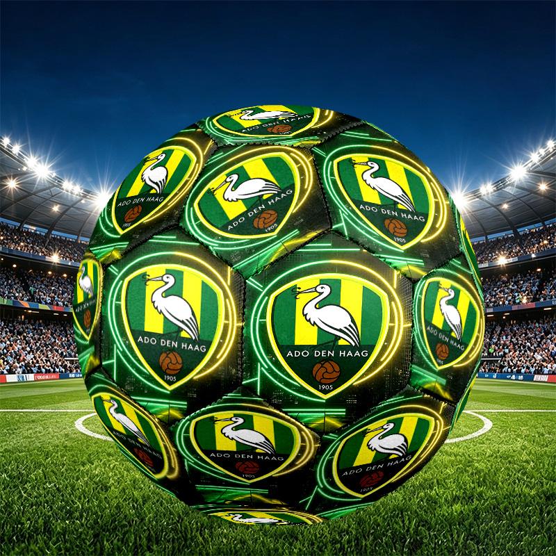ADO Den Haag Print Size 5 Soccer Ball, PU Wear Resistant Football for Match Training and Daily Practice, Birthday Gift for Soccer Fans