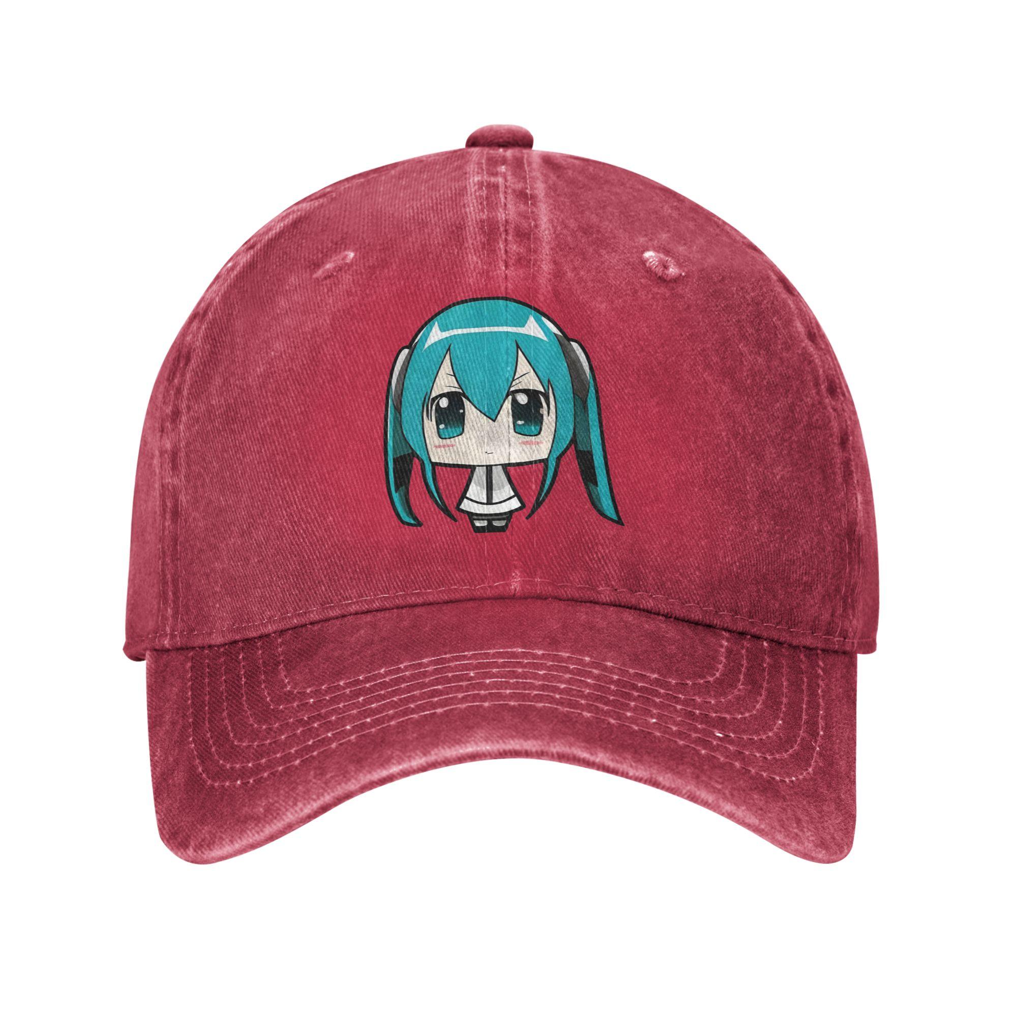 

Classic Hatsunes Mikus Singer Anime Baseball Cap Unisex Women Distressed Denim Snapback Hat Outdoor Summer Adjustable Caps Hat One Size