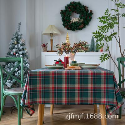 Cloth Dad Red And Green Plaid Christmas Tablecloth Dyed Dining Table Cloth Coffee Table Rectangular Decorative Background Cloth