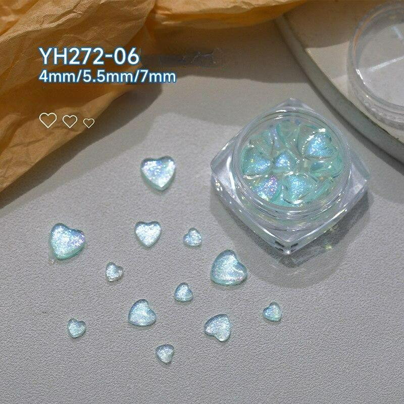 

Aurora Love Heart Nail Art 3D блестящие стразы с плоским дном, разные размеры, подвески для ногтей, сделай сам, маникюрный декор для ногтей