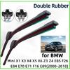 Podwójne Gumowe Pióra Wycieraczek Samochodowych do BMW Mini X1 X3 X4 X5 X6 Z3 Z4 F25 E84 E70 Przednie Pióra Wycieraczek Szczotki Nóż Akcesoria Szyba