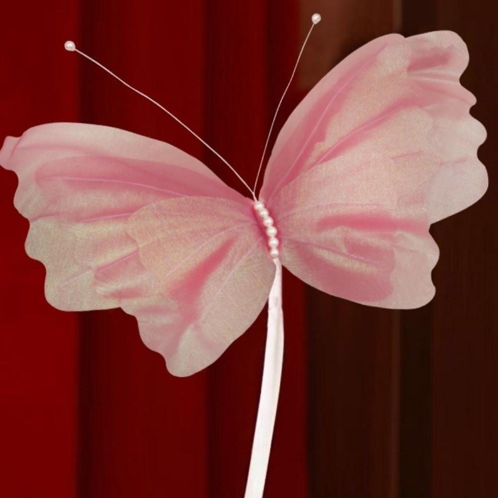 50cm Big Size Wedding Butterfly Ornament Large Simulation Hanging Gauze Butterfly  Wedding Scene