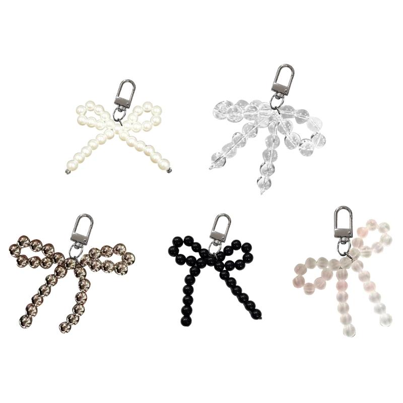 Pearls Bowknot Phone Pendant Key Chain Elegant Keychain Pendants for Handbag Keychain Cute Bowknot Crafting Decoration