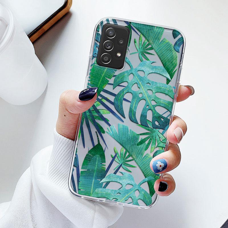 Phone Case For Samsung A52s A52 Floral Silicon Cover For Samsung Galaxy A52 Fundas Coque Transparent Soft Capas Flower TPU