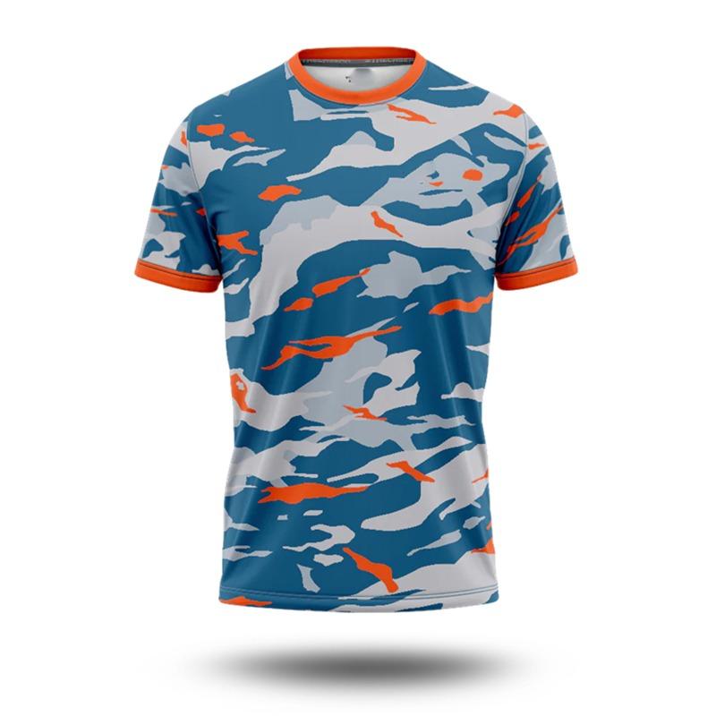 3D Printed Camouflage Quick-drying Breathable Men's T-shirt, Fitness Outdoor Tactical Casual Sports Loose Training Team Uniform