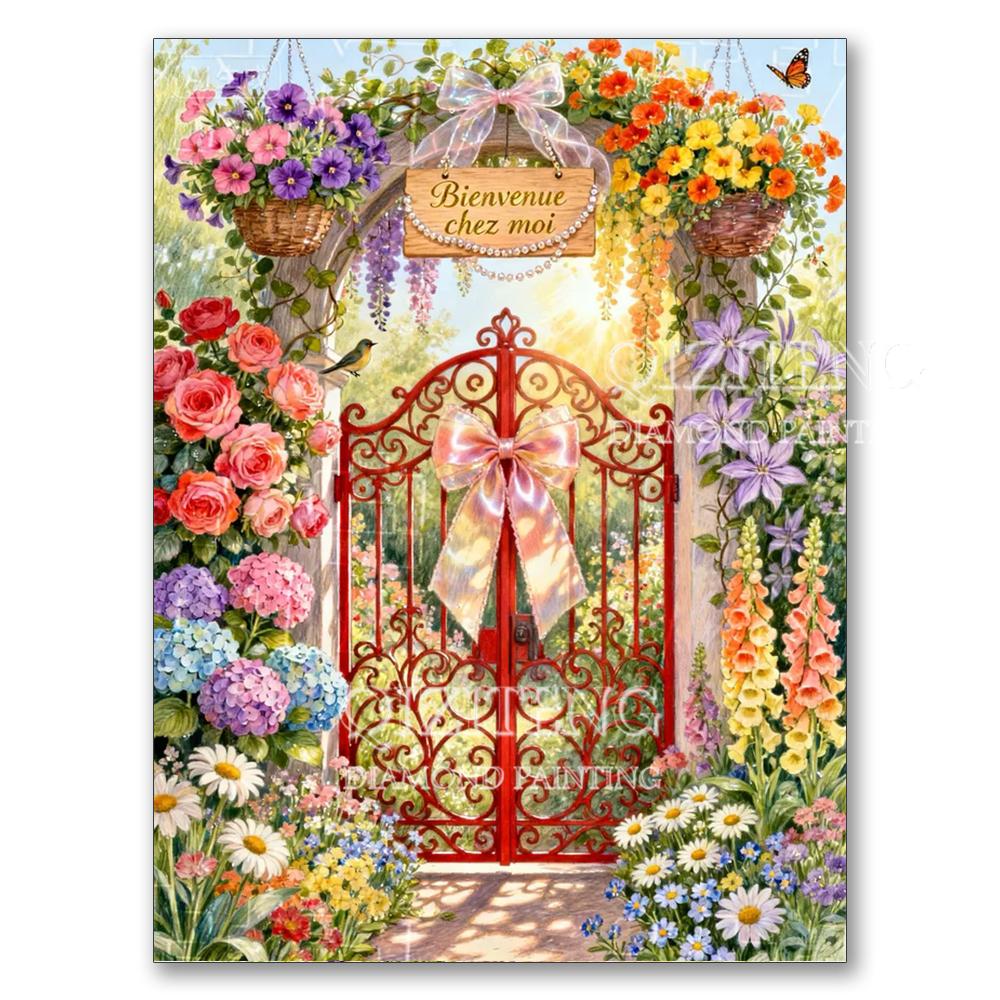 DIY Diamond Painting Fairy Tale Mushroom House Cute Puppy Dog Garden Landscape Full Rhinestone Mosaic Embroidery Home Decor Gift