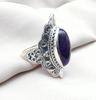 Amethyst Statement Ring: Oval Purple Gemstone, 925 Sterling Silver
