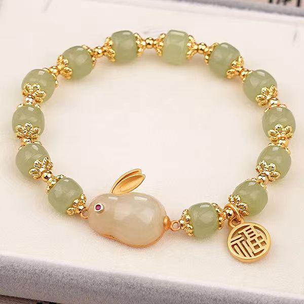 Imitation Hetian Jade Bracelet - Women's Retro Design, Elegant & Durable, Perfect Gift for Girlfriends.