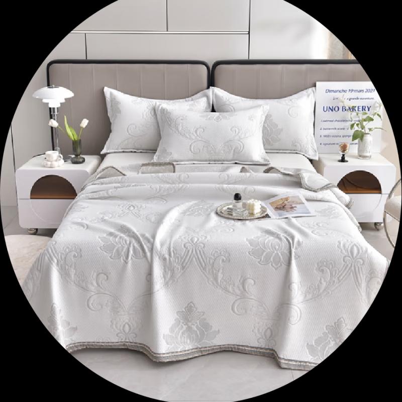 

Grace Mugwort Knitted Cotton Jacquard Quilt Set