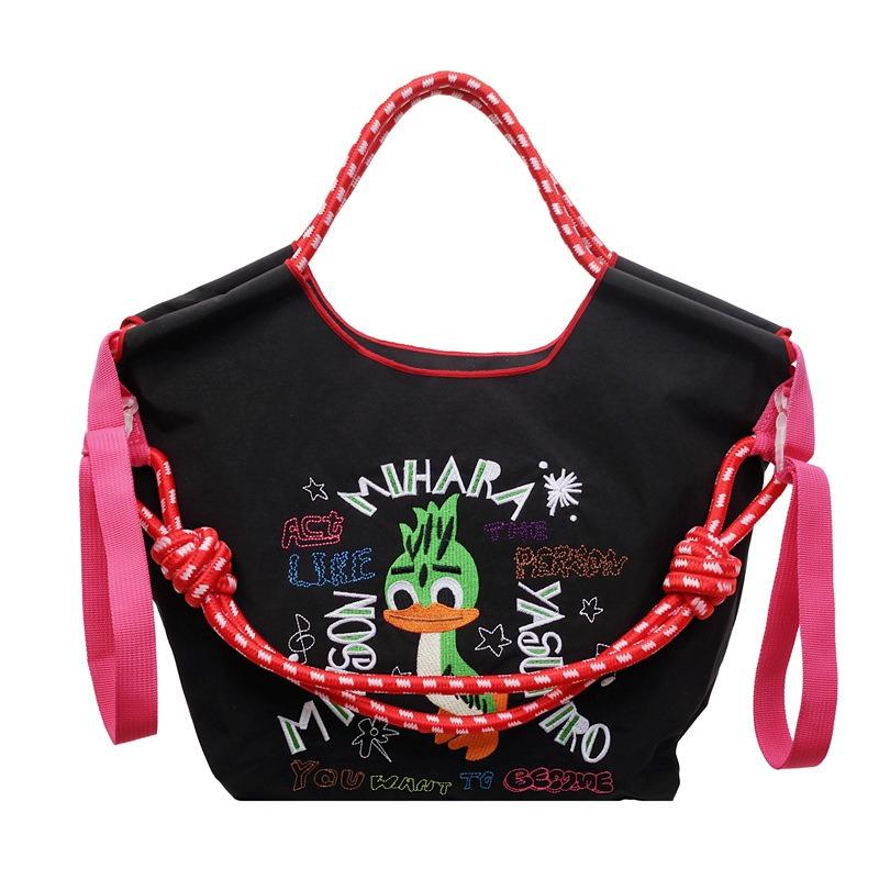 Summer New Embroidered Waterproof Shopping Bag Shoulder Messenger Bag Women's Casual Versatile Tote Armpit Bag