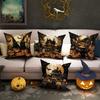 Spooky Halloween Pillow Covers: Witches, Pumpkins, And Haunted Mansions Sofa Cushion Cover Holiday Party Decoration Gift