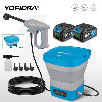 Idropulitrice Elettrica 100BAR con Serbatoio Pieghevole da 15L Lavaggio Auto Giardino Pistola a Spruzzo d'Acqua Per Batteria Makita 18V Pin