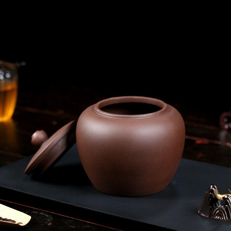 Lila Ton Teekanne Teedose Versiegelter Keramik-Vorratsbehälter mit Deckel Kaffeetischplatte Klassische Porzellan-Teedose Süßigkeitendose