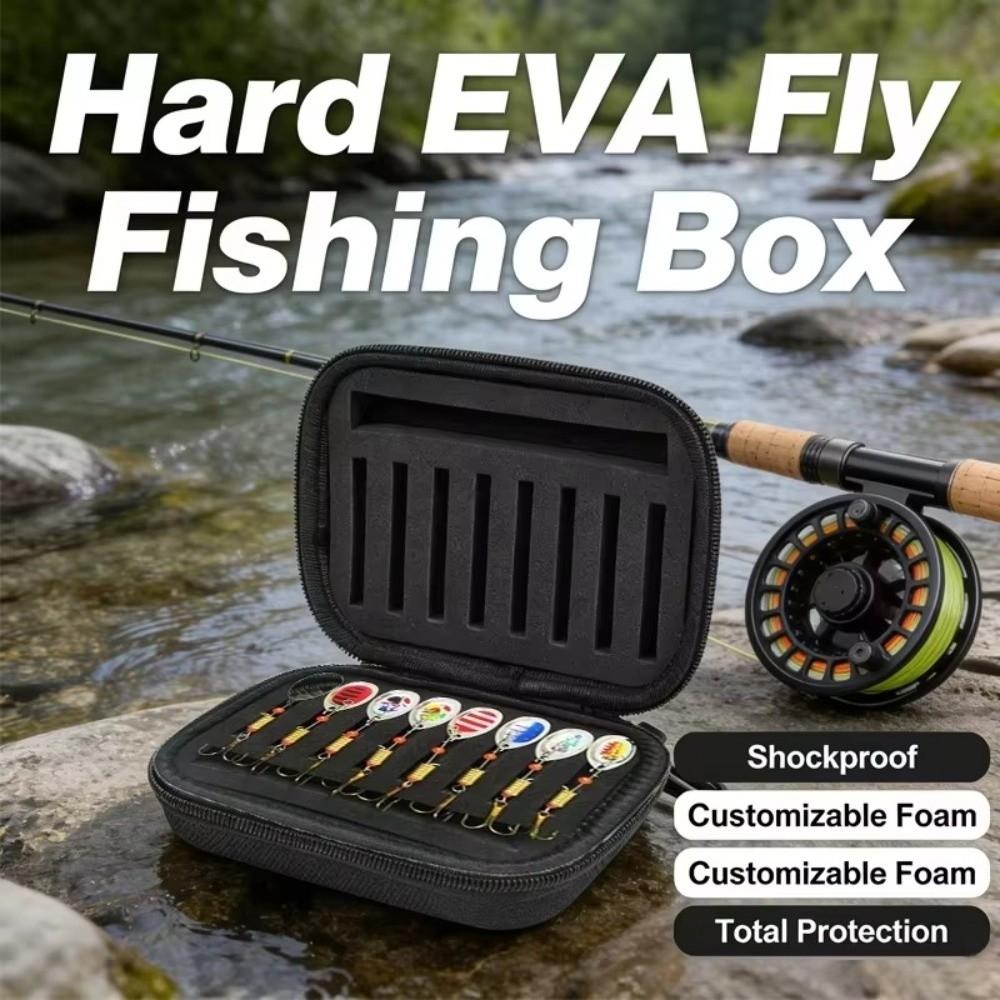 Hard Shell Spinner Bait Storage Bag Foam Fishing Tackle Bag Carry Bag Hard EVA Case  Fly Fishing