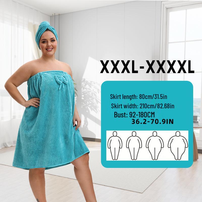 Plus Size Quick-Dry Absorbent Bath Skirt Robe